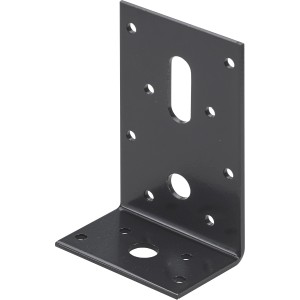 Schwarzer Hettich Verstellwinkel aus Stahl, 100x40x60 mm, für Möbelbefestigung.