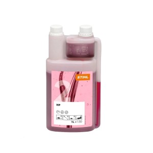 Stihl Zweitaktöl HP 1 l mit Dosierflasche für Kettensägen.
