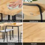 SoBuy Essgruppe OGT52-N, 5-teilig: Bartisch mit 4 Stühlen, Holzoptik, Metallbeine. Platzsparendes Design.