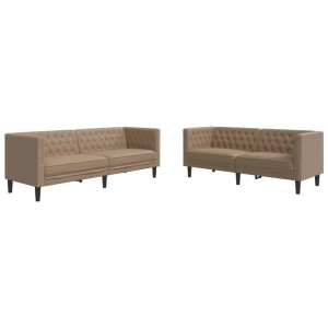 vidaXL 2-Tlg Chesterfield-Sofa-Set Cappuccino Kunstleder 3209279
