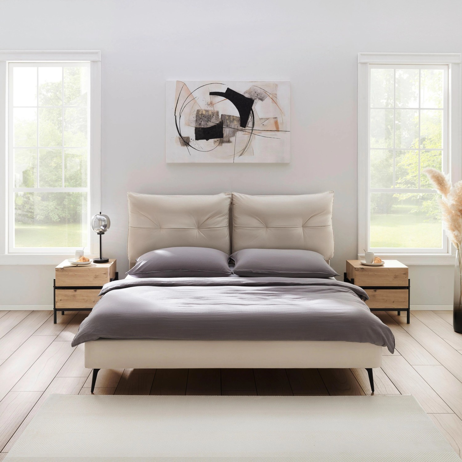 Bessagi Home Polsterbett Malea Beige ca. 180x200 cm