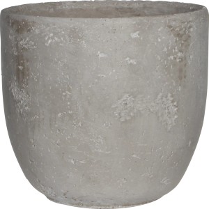 Hellgrauer Mica Pflanztopf Jimmy, Ø 19 cm, aus robustem Zement für den Innenbereich.