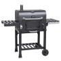 Taino Hero XL Holzkohlegrill BBQ Grillwagen Smoker mit Ablagetischen und Rädern.