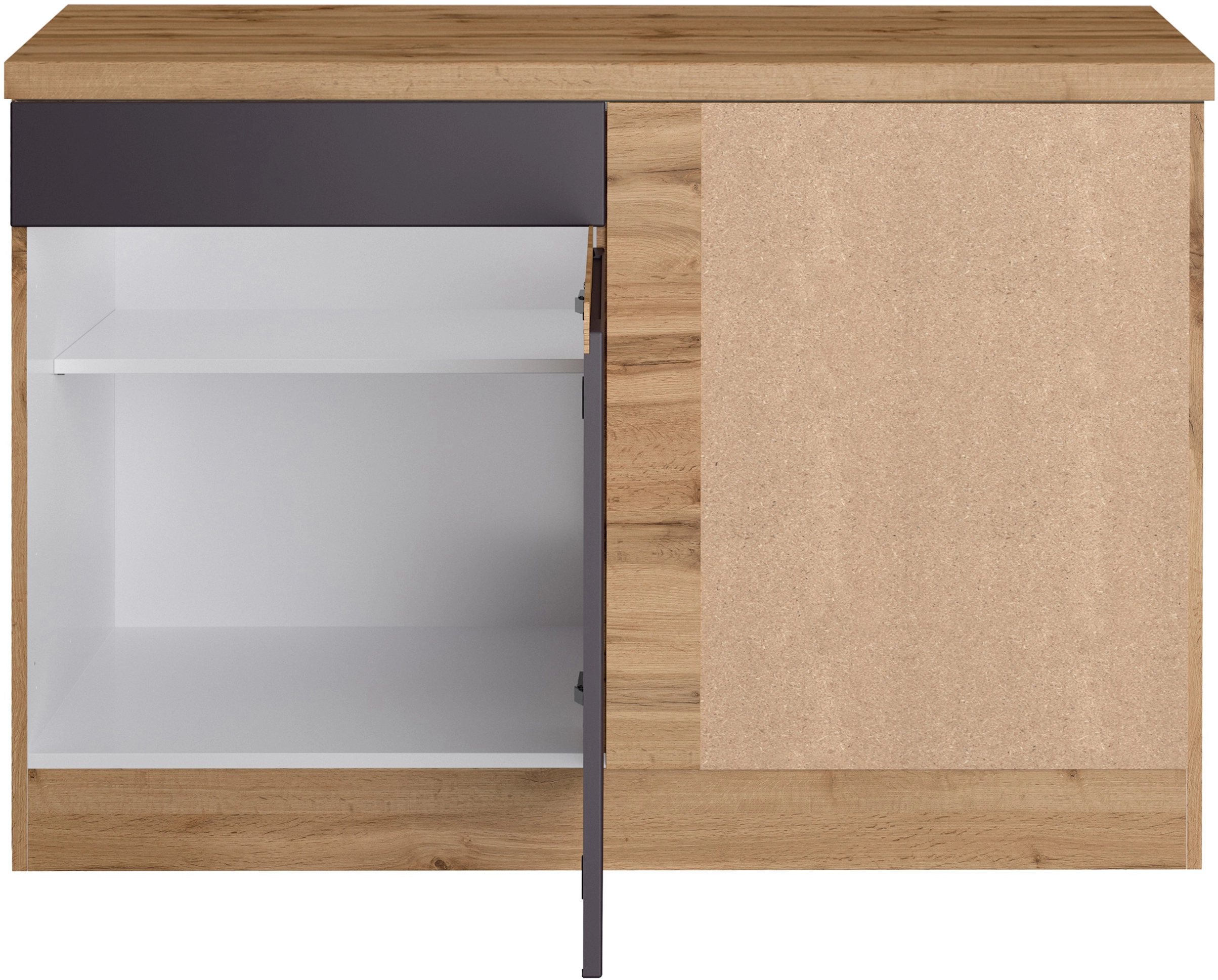 Küchen-Eckschrank Möbel bei cm Held kaufen OBI 120 Turin Graphit/Wotaneiche
