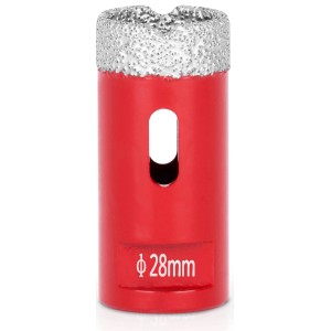 PROREGAL Diamant Bohrkronenaufsatz, 28 mm, rot. Für Fliesen, Glas, Feinsteinzeug.