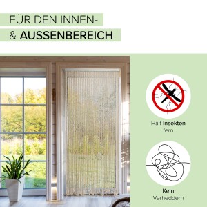 Kobolo Türvorhang Seilvorhang Maritim, 54 Stränge, beige, schützt vor Insekten.