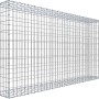 Leere Gabiona C-Ring-Gabione, 100x200x30 cm, Maschenweite 5x10 cm, aus verzinktem Drahtgitter.