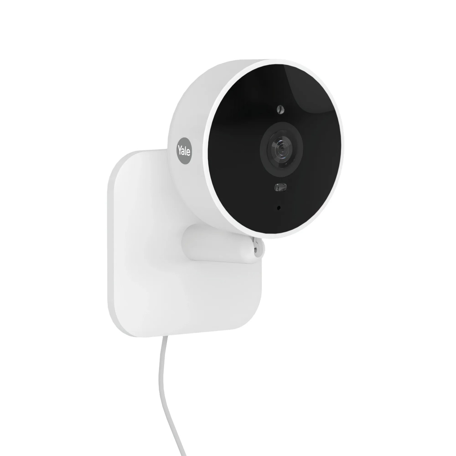 Yale Smart-Camera Innen, weiße WLAN Überwachungskamera mit Full HD Auflösung.