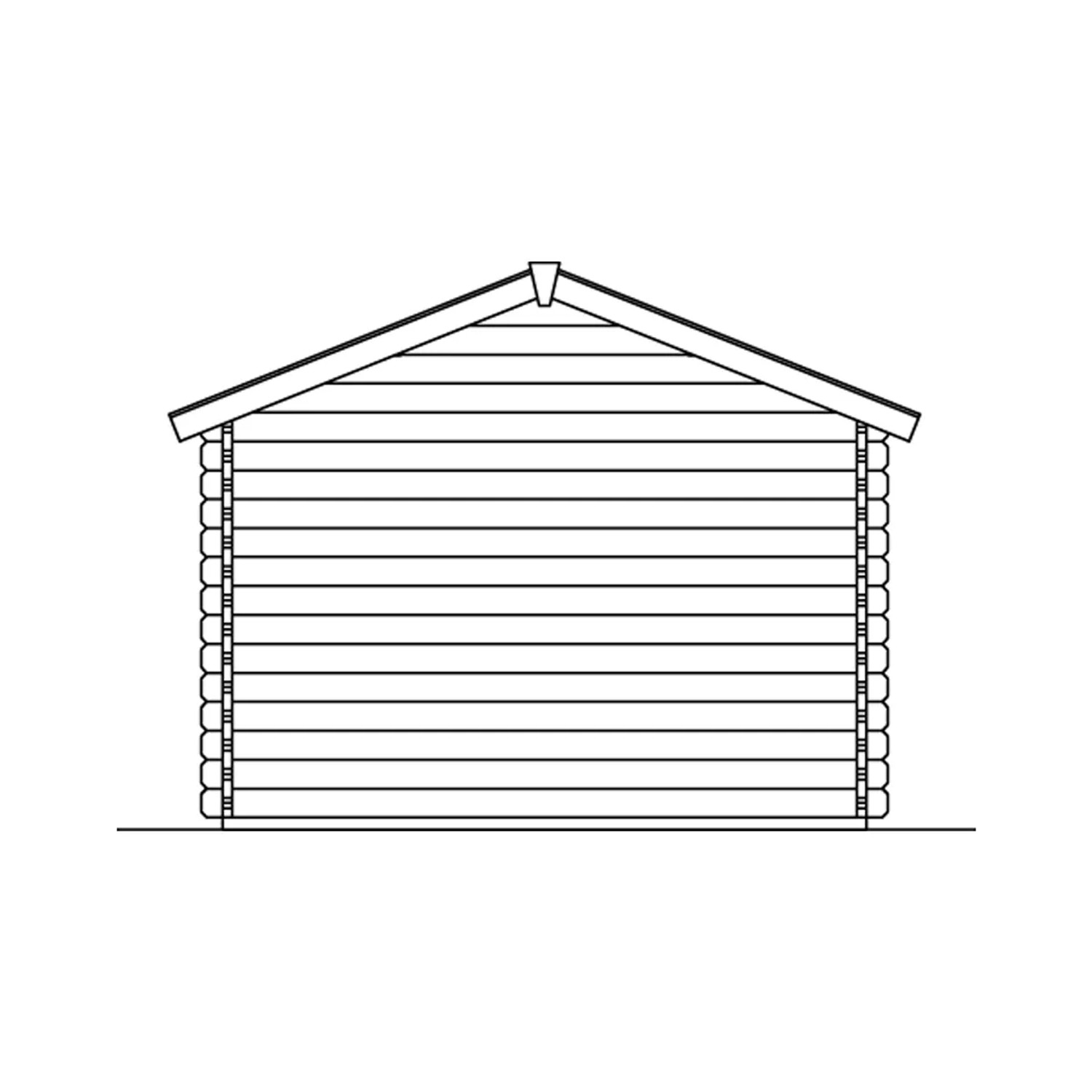 Illustration: Skan Holz Gartenhaus Narvik 1, 300x300 cm, Holz-Gartenhaus in Natur.