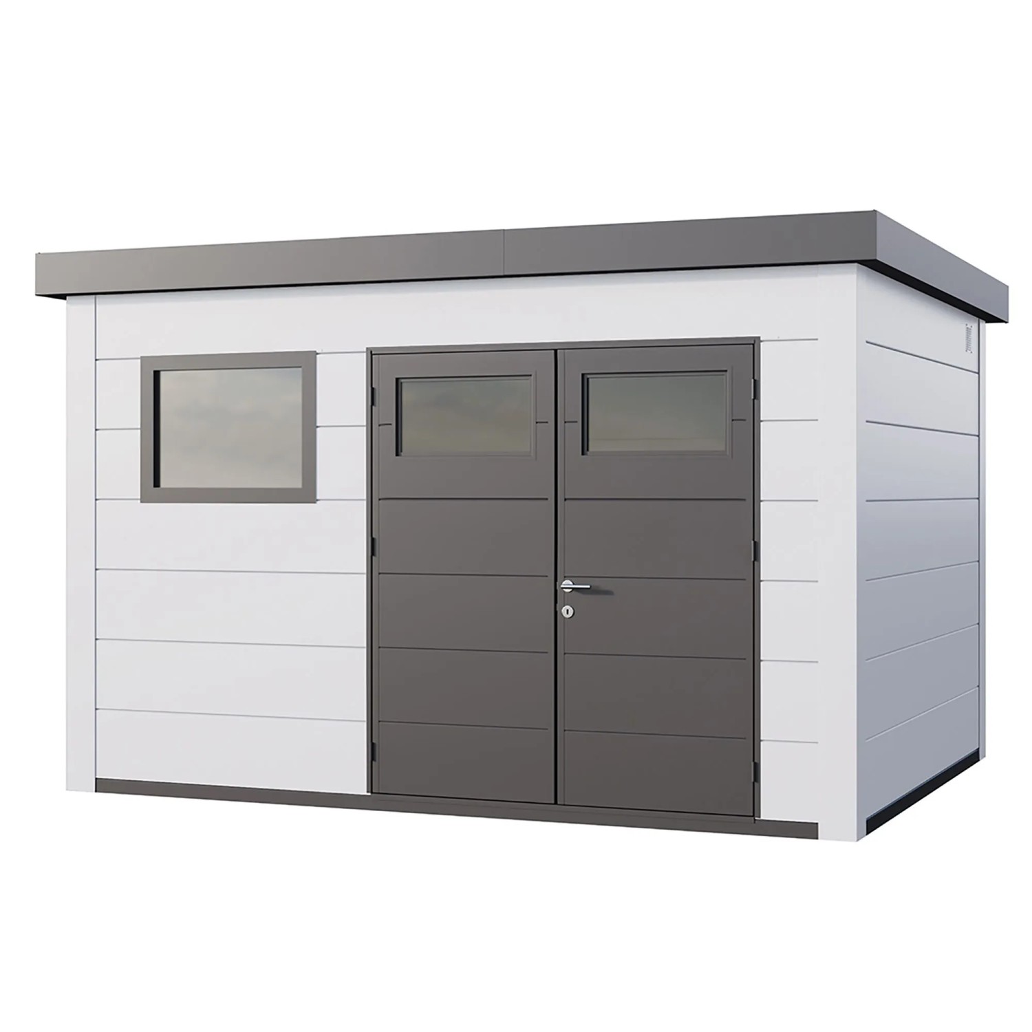 Gerätehaus Classico 3930+ mit Weiße Ecken 388 cm x 298 cm Weiß günstig online kaufen