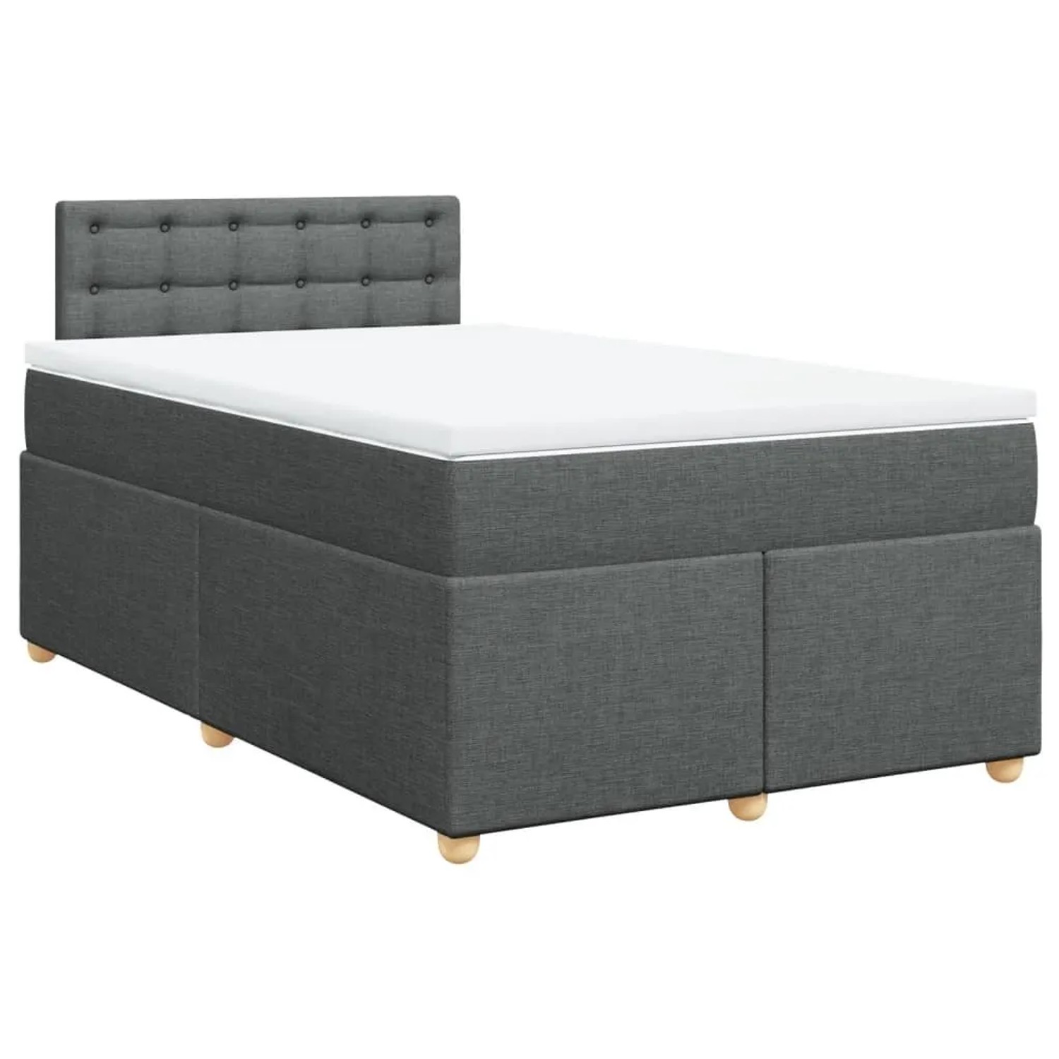 vidaXL Boxspringbett mit Matratze Dunkelgrau 120x200 cm Stoff 3286662 günstig online kaufen