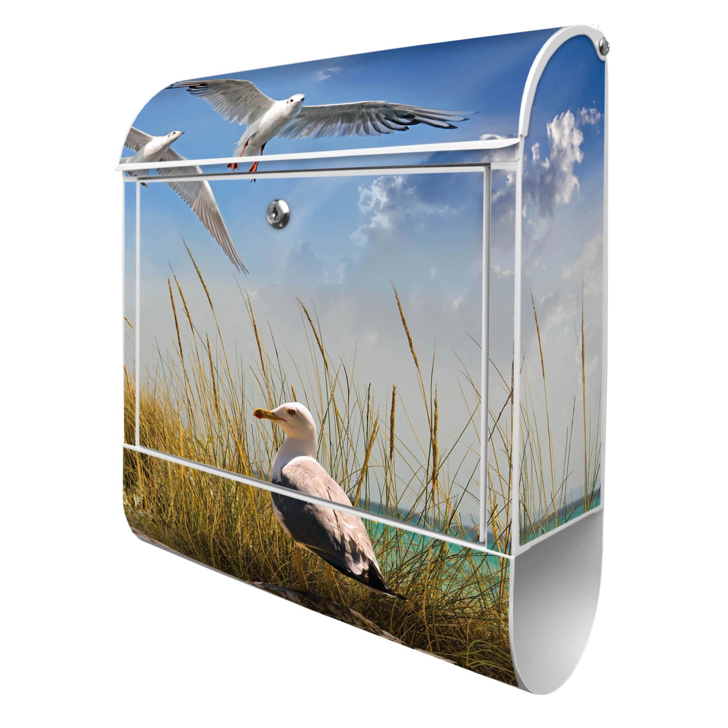 Banjado Design Briefkasten Silber Pulverbeschichtet, 39x47x14cm, 2 Schlüsse günstig online kaufen