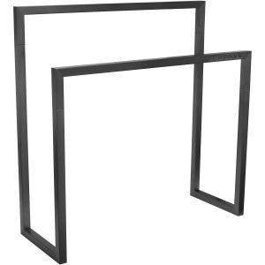 Schwarzer Handtuchhalter Slim Line für Bad oder Poolbereich.