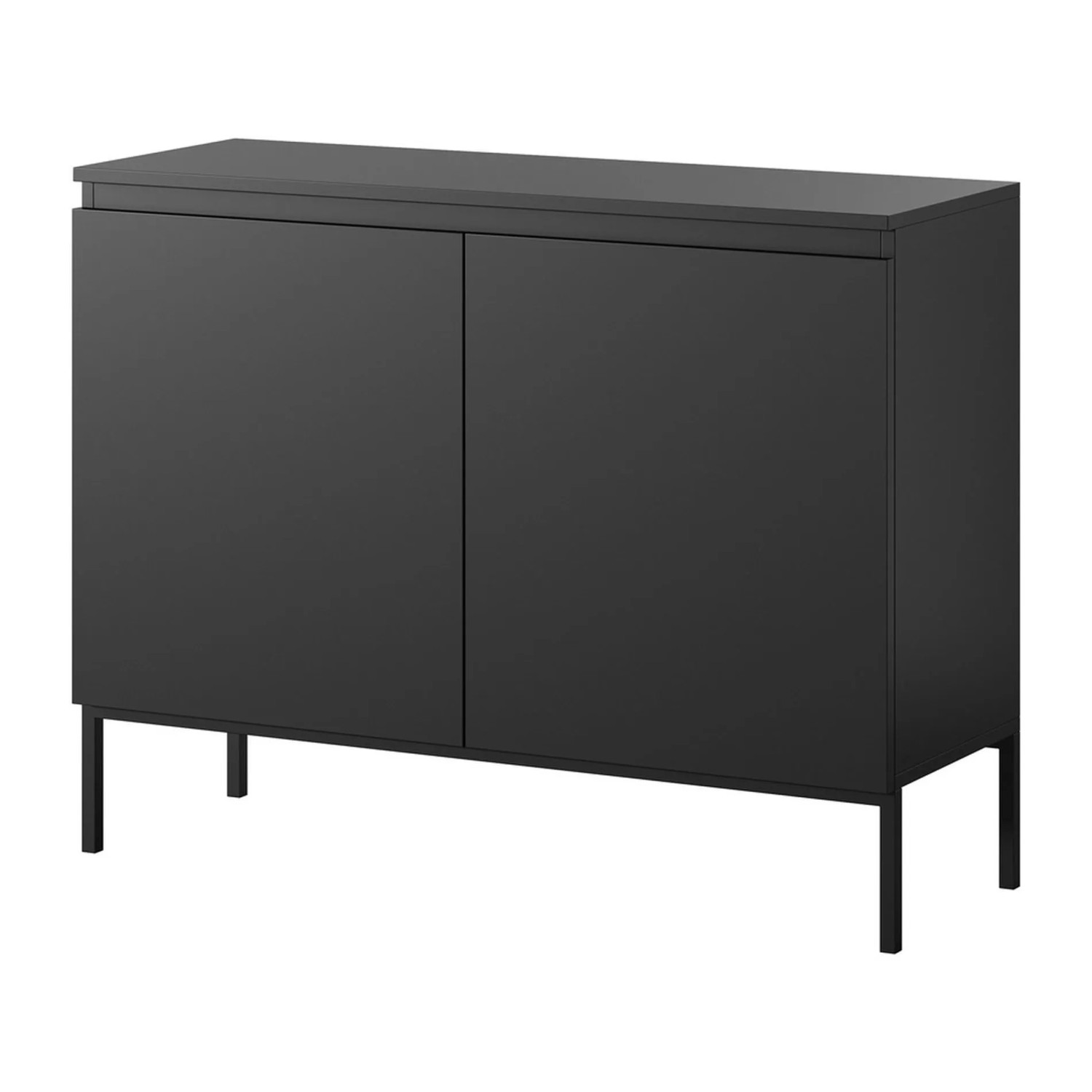 Selsey Sideboard Bemmi 100 cm Schwarz mit schwarzen Beinen