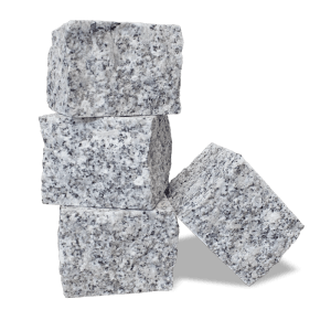 Galamio Granitpflastersteine, hellgrau gesprenkelt, robust für Garten und Wege.