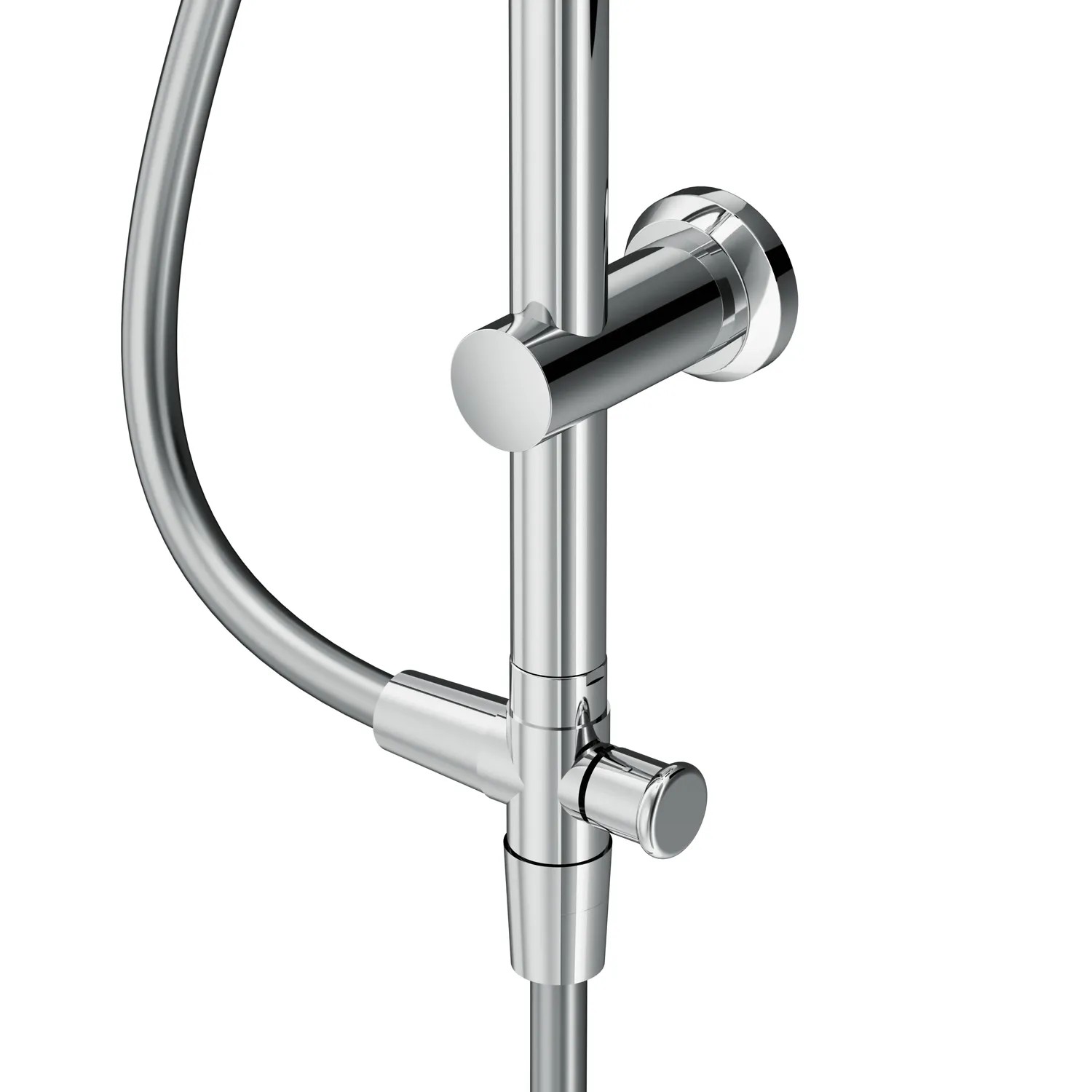 Detailaufnahme: AM.PM Duschsystem Hit, Chrom Duschsäule mit Brauseschlauch.