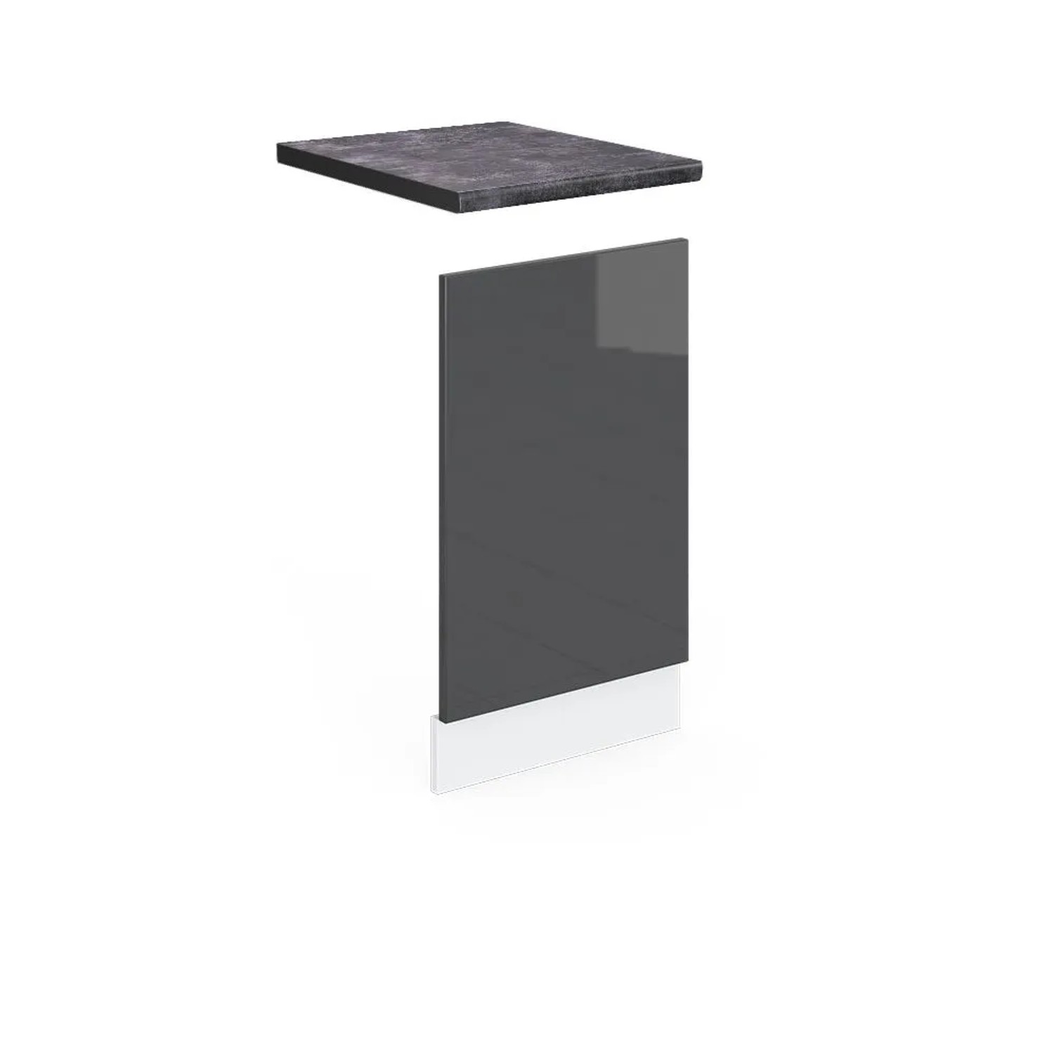 Vicco Frontblende R-Line Anthrazit Hochglanz Weiß 45 cm AP Anthrazit
