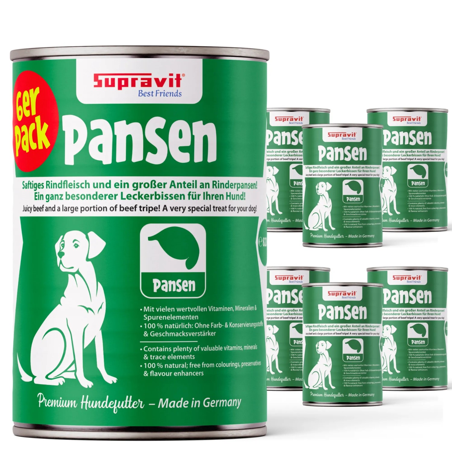 Supravit Premium Hundenassfutter mit Pansen