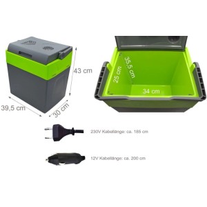 Steinborg SB-510 Kühlbox mit Tragegriff 30 Liter Warmhaltebox 12 V/ 230 V Stromversorgung