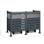 Westmann Mülltonnenverkleidung Planum für 2 Tonnen (je 240 l) in Anthrazit/Grau. Sichtschutz und moderne Optik.