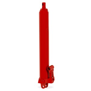 EBERTH Hubzylinder für Motorkran, 2t, rot. Hydraulikzylinder mit 8t Hubkraft für senkrechten Einsatz.
