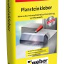 Sack Weber Plansteinkleber 25kg, Dünnbettmörtel für Porenbetonsteine, naturweiße Farbe.