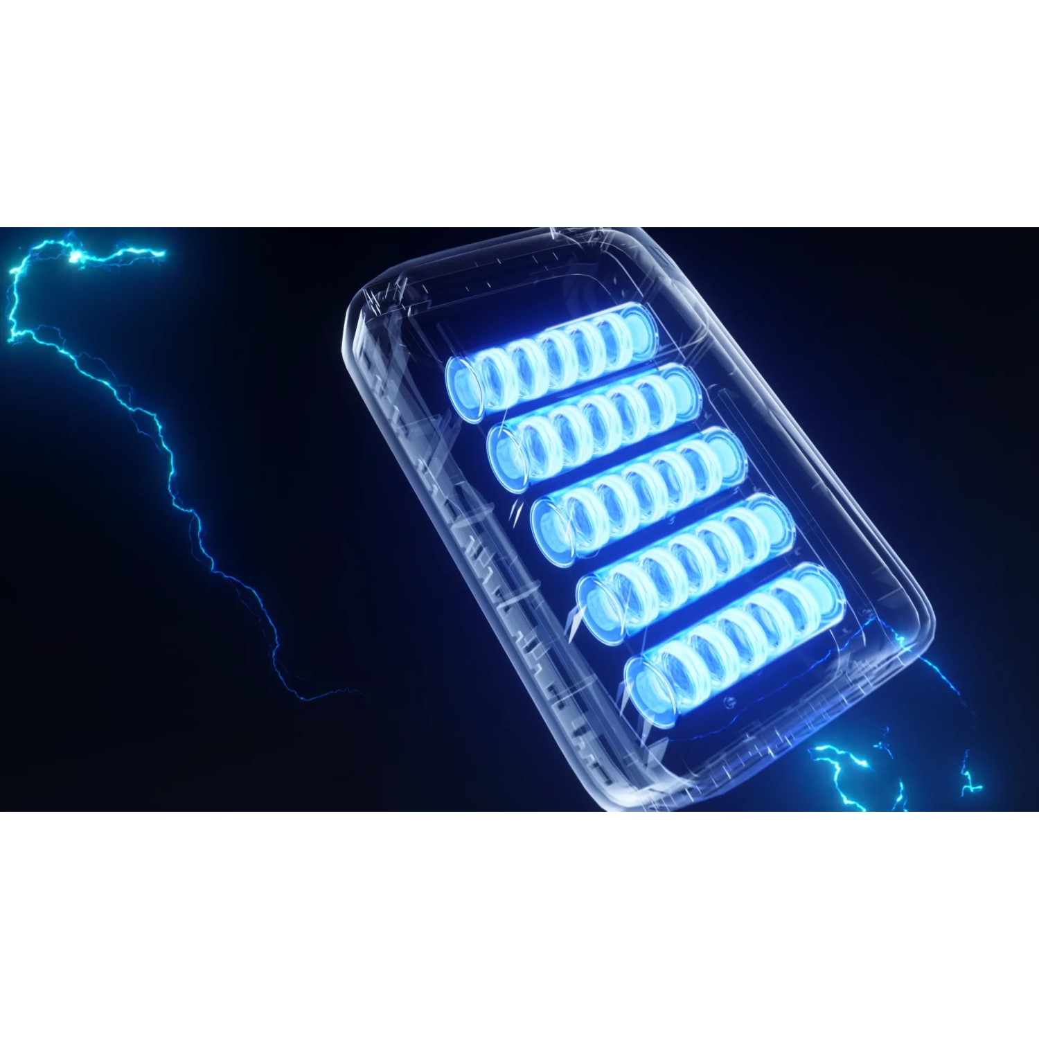 Litheli Akku U20 Ultra 20V 4.0Ah mit blauem Leuchten, geeignet für Werkzeuge und als Powerbank.