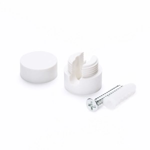 Orion Lightstyle Kabelhalter, 5er Set, Kunststoff weiß mit Dübel und Schraube für Lampen.