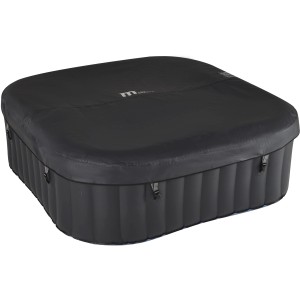 Abgedeckter, aufblasbarer MSpa Comfort Whirlpool Tekapo AirJet in Schwarz.