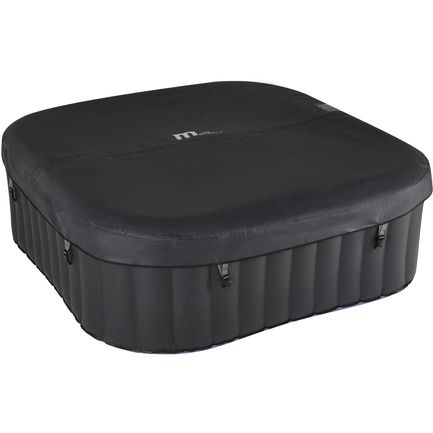 Abgedeckter, aufblasbarer MSpa Comfort Whirlpool Tekapo AirJet in Schwarz.
