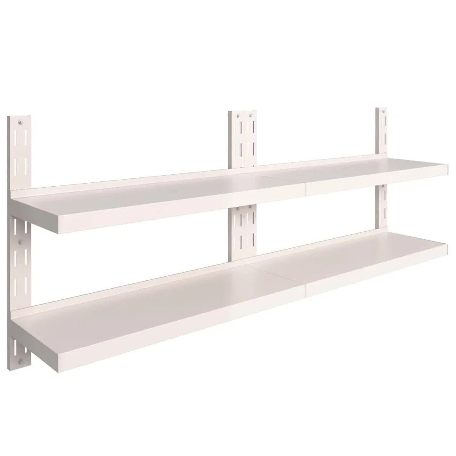 vidaXL Schweberegale mit 2 Böden 2 Stk Edelstahl 200x30 cm 3055899