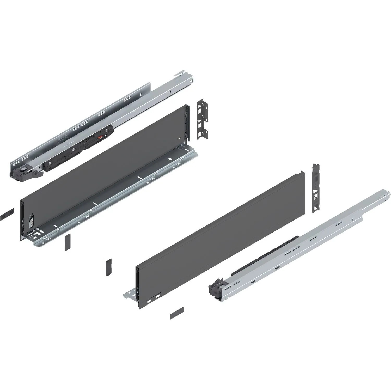 Blum Legrabox Pure Set Höhe K Tip-On Vollauszug 600 mm 70 kg Oriongrau 1 Paar