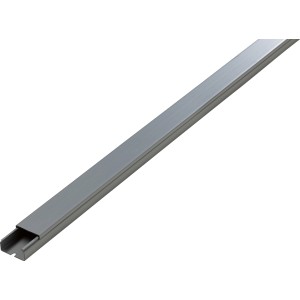 Silberner Kabelkanal, 30x15 mm, 2 m Länge, zur Kabelverlegung im Innenbereich.