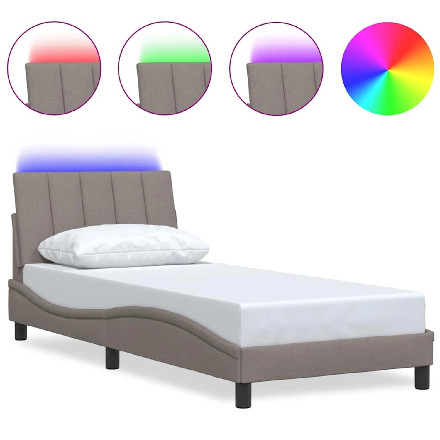 vidaXL Bettgestell ohne Matratze Hanko Taupe 90x190 cm Stoff 3310430 günstig online kaufen