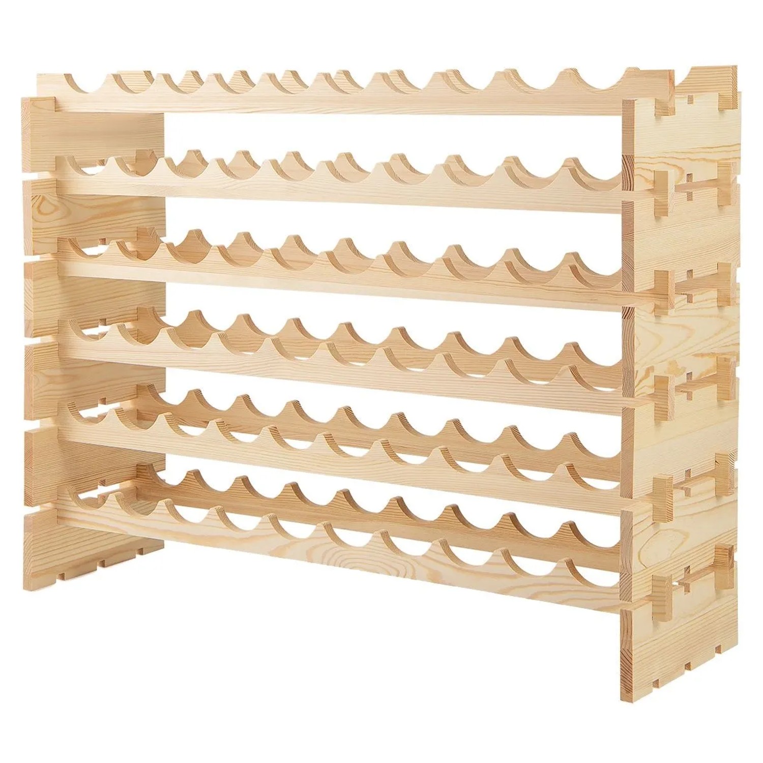 Costway Weinregal Holz Stapelbar 60 Flaschen 101 x 29 x 73 cm günstig online kaufen
