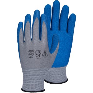Workpower Arbeitshandschuhe Nox, 6er-Pack, grau-blau, Größe 10, mit Latexbeschichtung.