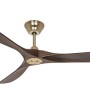 Energiespar Deckenventilator Eco Genuino, Messing gebürstet, Nussbaum, 180 cm. Inklusive Fernbedienung.