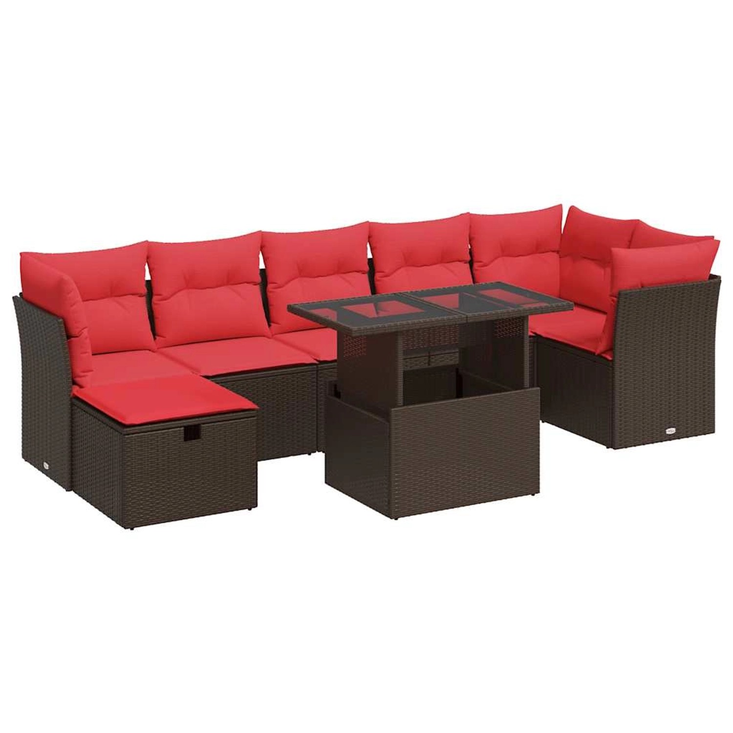 vidaXL 8-Tlg Garten-Sofagarnitur mit Kissen Braun Poly Rattan 3327794 günstig online kaufen