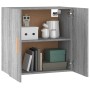 vidaXL Wandschrank, grau Sonoma, 60x30x60 cm, Holzwerkstoff, mit zwei offenen Türen und Regalfächern.