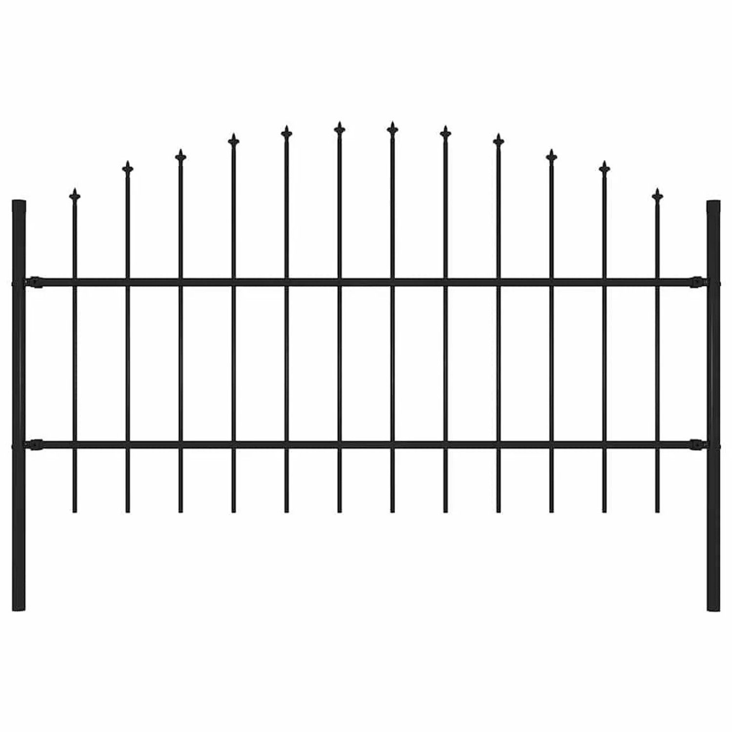 vidaXL Gartenzaun mit Speerspitze Stahl 181 x 100 cm Schwarz 144941 günstig online kaufen
