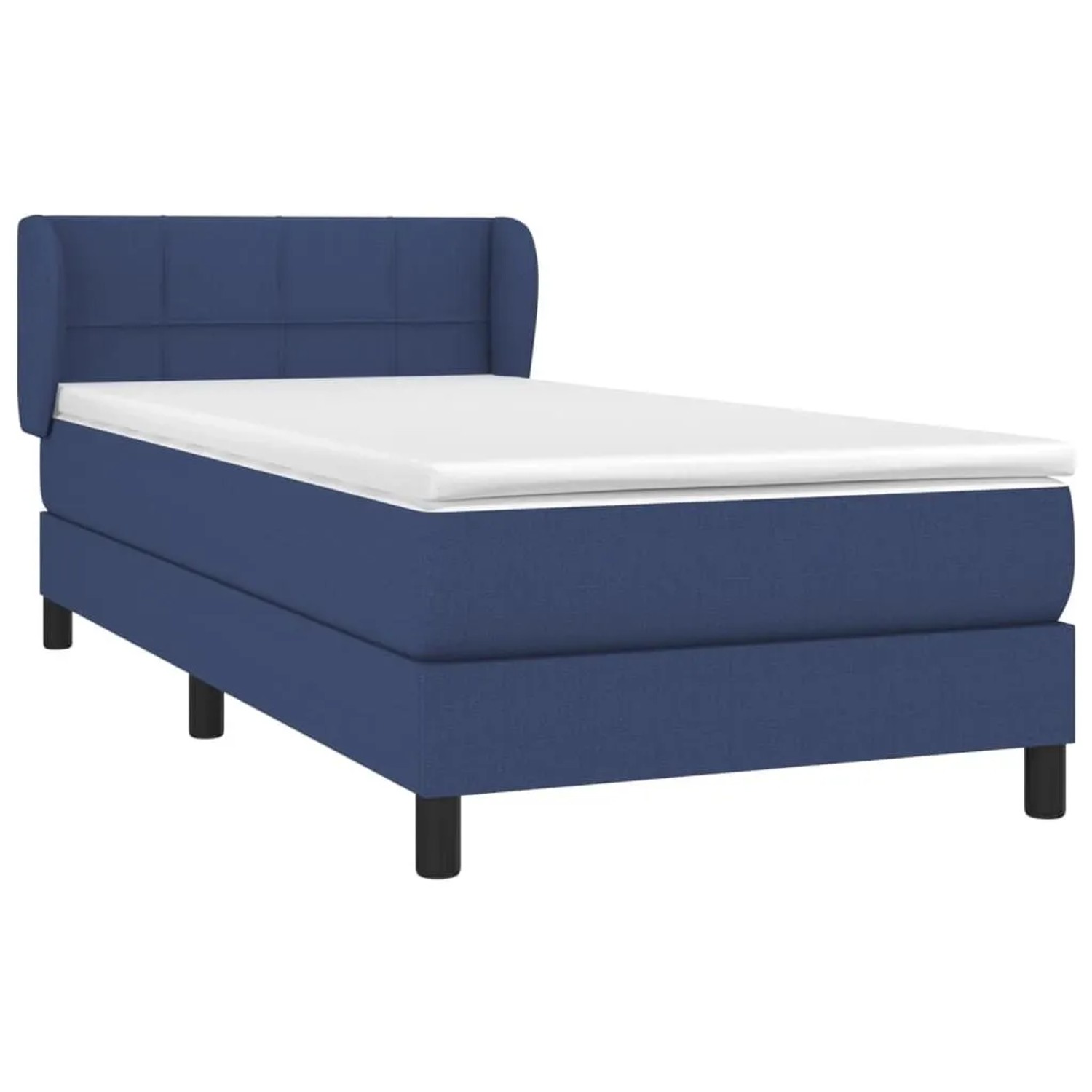 vidaXL Boxspringbett mit Matratze Blau 90x190 cm Stoff 3126211