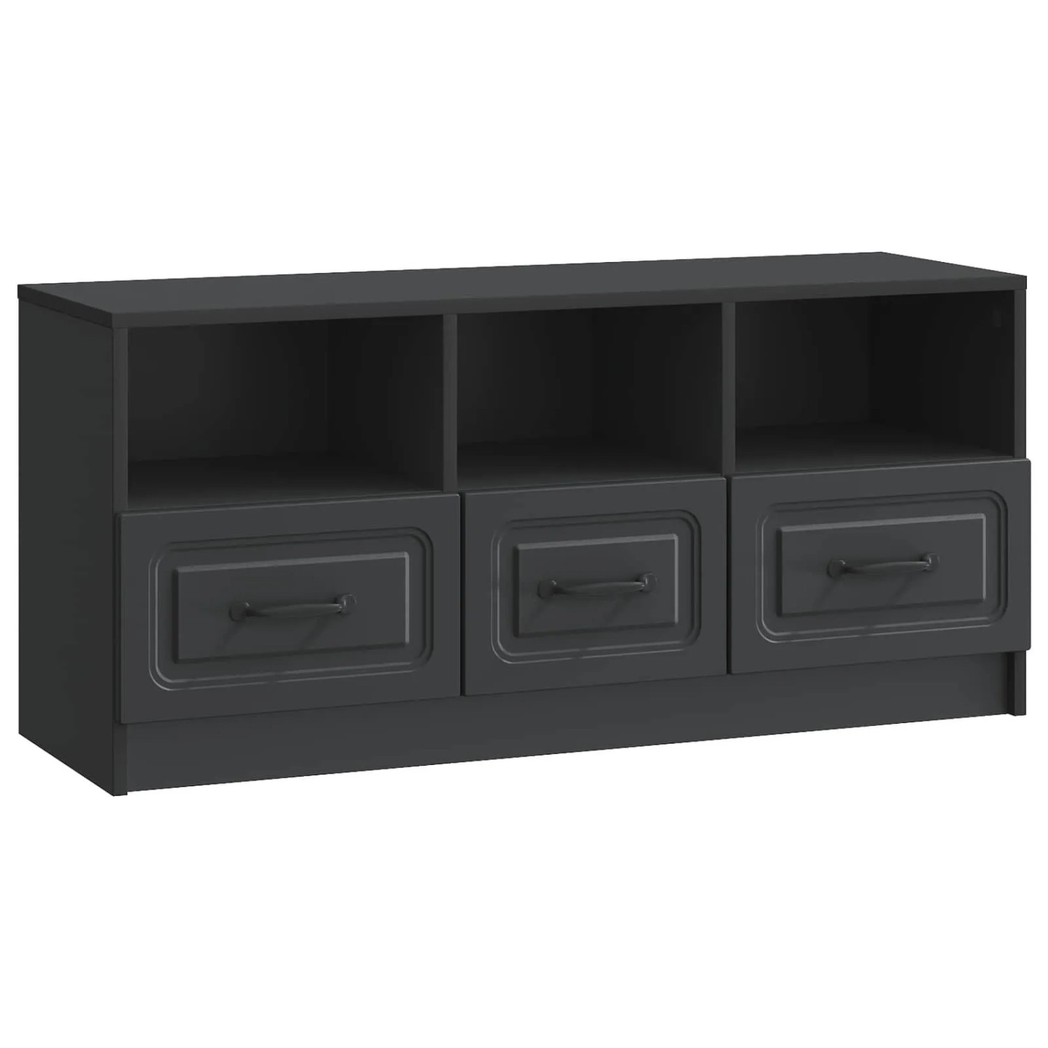 vidaXL TV-Schränk Schwarz 102 x 34,5 x 47 cm Holzwerkstoff 895826