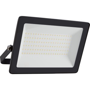 Schwarzer LED-Außenstrahler mit 100W Leistung und 8850 Lumen Lichtstärke.