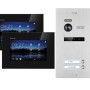 Balter EVO Video-Türsprechanlage für 2 Familien mit 2 Monitoren, silber-schwarz.