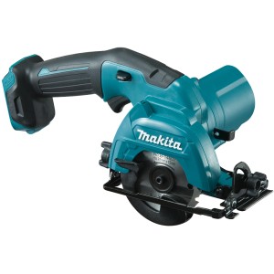 Makita Akku-Handkreissäge HS301DZ in Türkis und Schwarz. Kompakte Bauweise für präzise Schnitte.