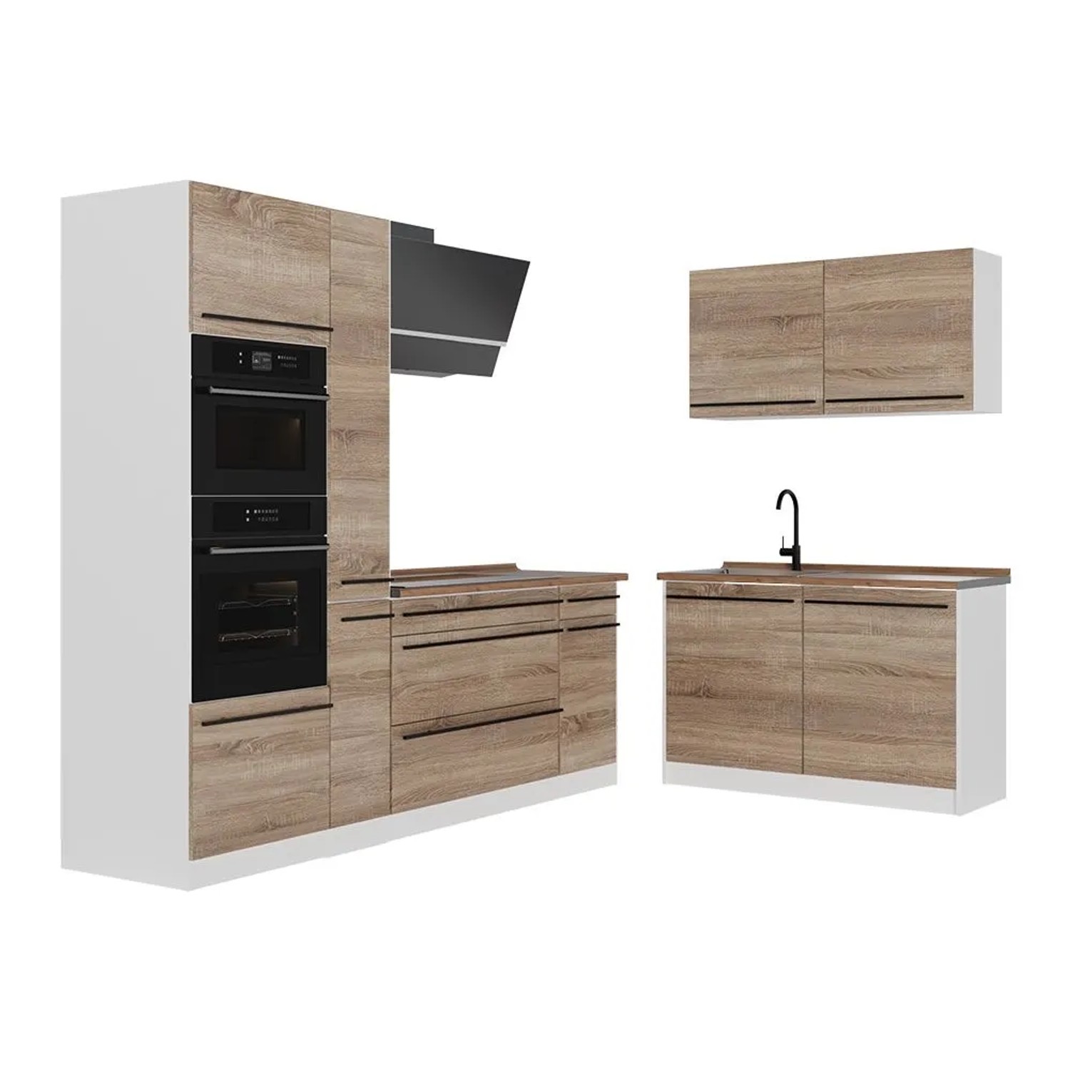 Vicco Eckküche R-Line Sonoma/Weiß 230 x 207 Arbeitsplatte Goldkraft Eiche Art Nr 67514