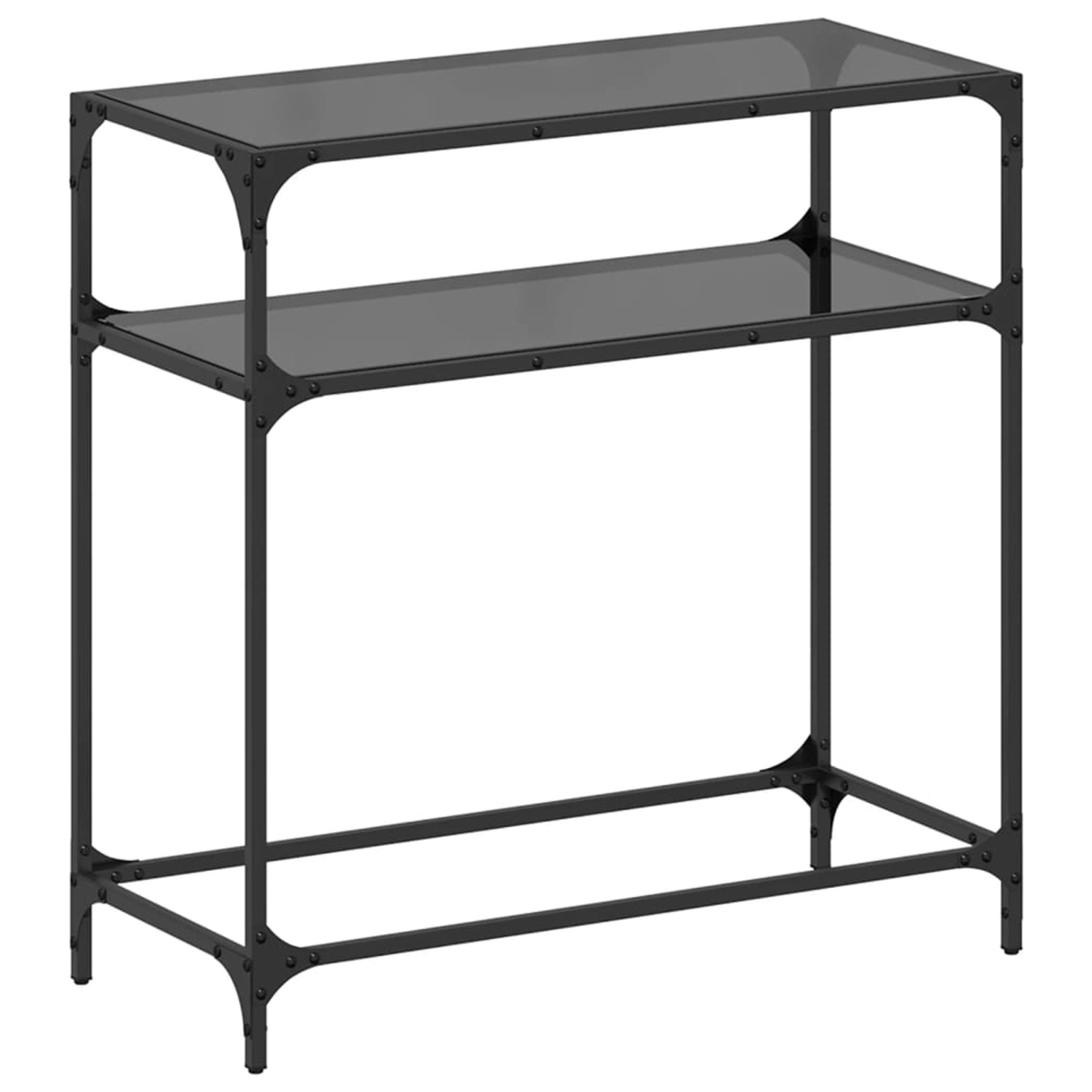 vidaXL Konsolentisch mit Glasplatte Schwarz 80x35x81 cm Stahl 846025 günstig online kaufen