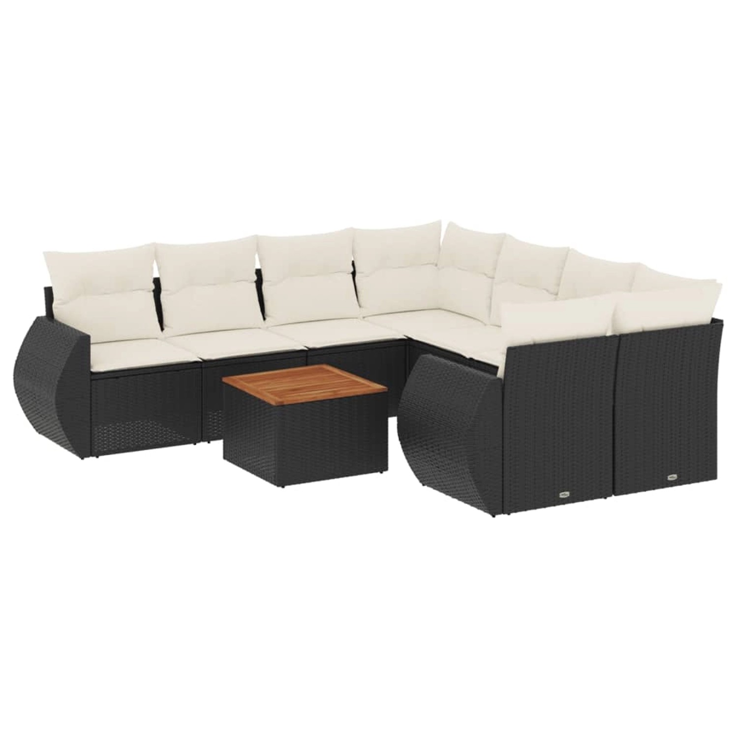 vidaXL 9-tlg Garten-Sofagarnitur mit Kissen Schwarz Poly Rattan Modell 124 günstig online kaufen