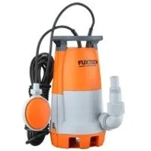 FUXTEC Tauchpumpe FX-TP1350, orange-grau, mit Schwimmschalter und Schlauchanschluss. Für Schmutzwasser in Haus & Garten.