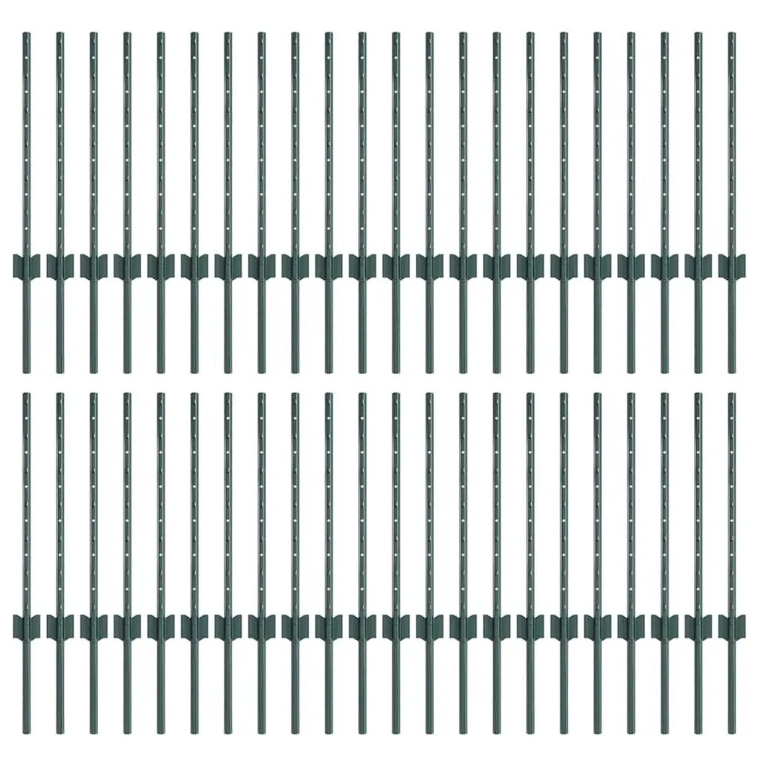 vidaXL Zaunpfosten 44 Stk Grün 100 cm Stahl 3335915